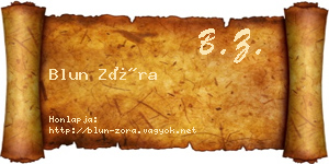 Blun Zóra névjegykártya